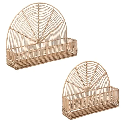Atmosphera - 2er-Set Wandregale Wonder - Rattan - Beige