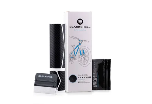 Blackshell Lackschutzfolie E-Bike Aufkleber Schutzfolie, Trekking, MTB, 3D Carbon Schwarz, 21-teilig, Steinschlagschutzset, Lackschutzfolie, Einfache Montage