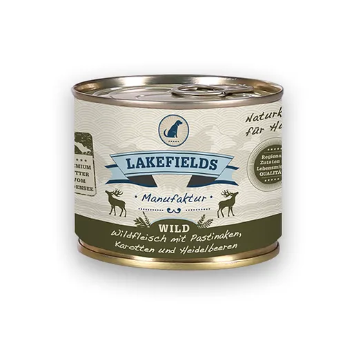 Lakefields Dosenfleisch-Menü Wild für ausgewachsene Hunde, 6 x 200 g