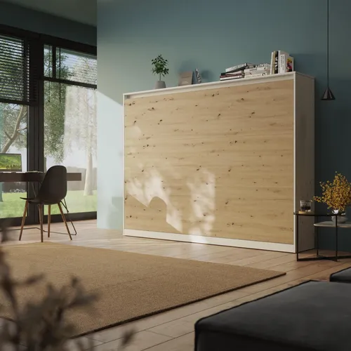 SMARTBett Amazon Schrankbett Classic 140x200 Weiß/Wildeiche