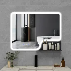 Produktbild 80x60cm LED Badezimmerspiegel mit Antibeschlag und Ablage