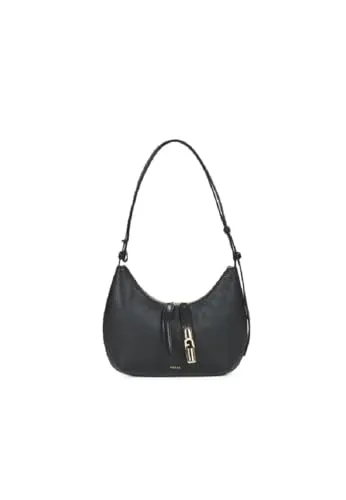 Furla Goccia S Schultertasche - Damen | Schwarz WB01500-BX3353-O6000 - Elegante Furla Goccia S Schultertasche aus genarbtem Kalbsleder in Schwarz, ideal für den täglichen Gebrauch. Stilvolles Design trifft auf hochwertige Materialien für einen besonderen Look in jeder Situation.