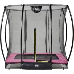 EXIT Silhouette Bodentrampolin Rosa 153x214cm - Rechteckiges Trampolin mit Sicherheitsnetz und gebogenen Ständern für optimale Stabilität. Der hochwertige Schutzrand und das Fußschutzsystem sorgen für sicheres Springen und maximalen Spaß!