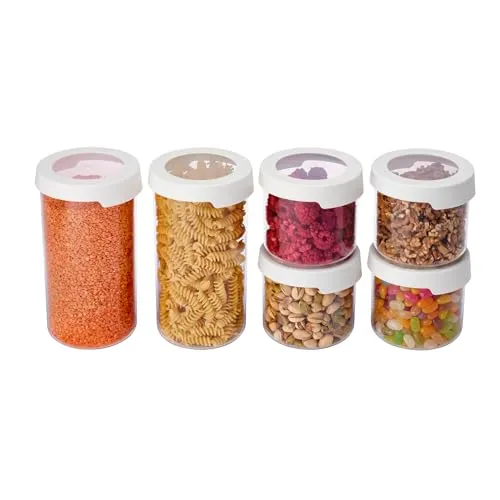 SmartStore Vorratsdosen Set – 6er Set aus 20% biobasiertem Kunststoff, BPA-frei