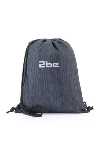 2be Sportbeutel / Turnbeutel / Kordelzugtasche Schwarz-Grau - Schwarz-Grau