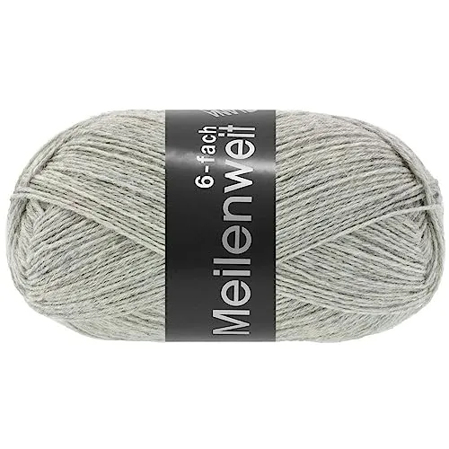 LANA GROSSA Meilenweit 6-fach 150 | 6-fädiger Sockenklassiker, waschmaschinenfest | Handstrickgarn 80% Schurwolle & 20% Polyamid | 150g Wolle zum Stricken & Häkeln | 390m Garn FB9244