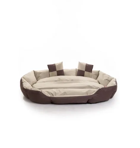 ESTEXO Hundebett Dunkelbraun/Beige 110x80 cm - Gemütliches Hundebett mit Anti-Rutsch-Unterseite, ideal für sicheren Schlaf. Pflegeleichtes Material und hohe Seitenwände bieten besten Komfort für Ihren Hund.
