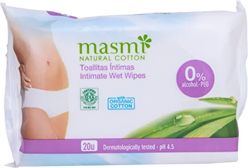MASMI NATURAL COTTON Bio Intimpflegetücher, 20 Stück