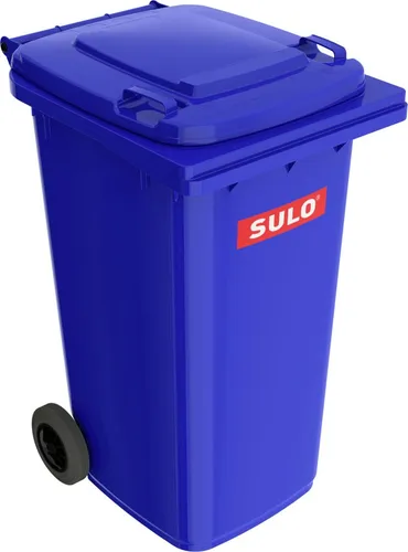 Sulo einfarbige Mülltonne 240 L - Blau - Haushaltszubehör mit witterungsbeständigem HDPE-Kunststoff, ideal für alle Wetterbedingungen und leicht zu reinigen. Robuste Bauweise und geräuschreduzierte Vollgummireifen sorgen für eine einfache Handhabung.
