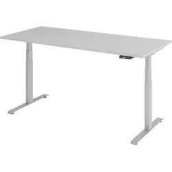 bümö Elektrisch Höhenverstellbarer Schreibtisch, Grau, Silber - Kinderschreibtische mit ergonomischer Höhenverstellung von 64,5 cm bis 129,5 cm für gesundes Arbeiten und optimale Anpassung an die Körpergröße.