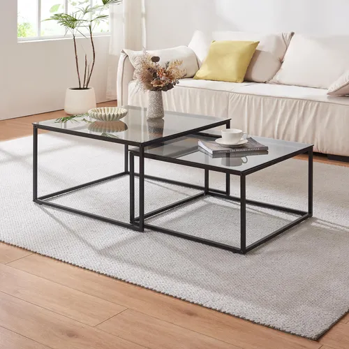 [en.casa] Couchtisch Tromlaslo 2er Set