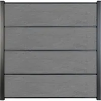Produktbild GroJa HPL-Steckzaun Premo 180 cm x 183 cm Betongrau
