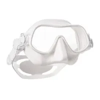 Scubapro Steel Pro Maske - Weiß - Taucherbrille mit geringem Volumen für Freitauchen und Gerätetauchen. Das rahmenlose Design sorgt für einen komfortablen Sitz und ultra klare Sicht.