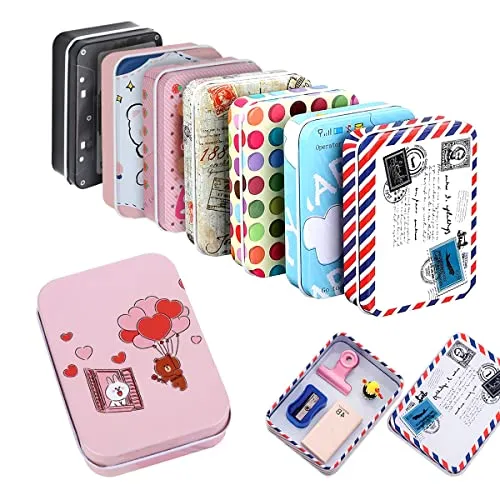 Zliger Blechdose Metalldose mit Deckel, 8 Stücke Metalldose Keksdose Blechdose Blech-Dose mit Deckel Blechdose Weihnachten für kleine Geschenke, Gutscheine, Geld