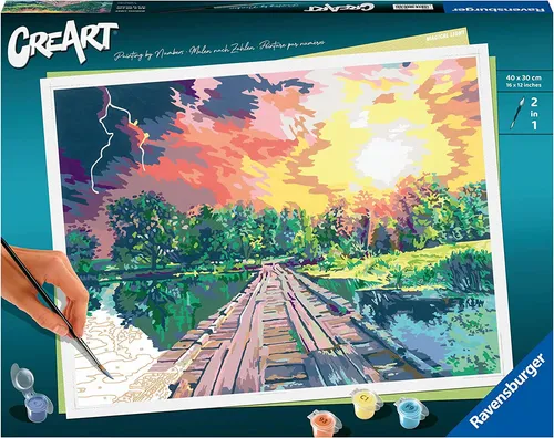 Ravensburger CreArt Painting by Numbers - Magical Light - Malen nach Zahlen Set für kreative Köpfe, fördert die Konzentration und sorgt für entspannende Momente beim Malen.