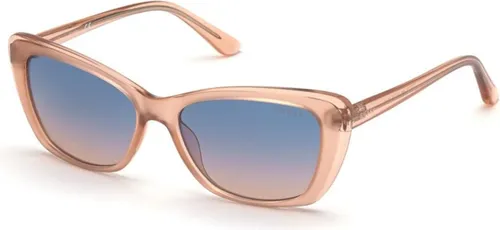 Guess Gu7774 Damen-Sonnenbrille Rosa Cat-Eye - Sonnenbrille im Cat-Eye Stil mit pinkem Rahmen und blauen Gläsern, bietet 100% UVA/UVB-Schutz und setzt modische Akzente.