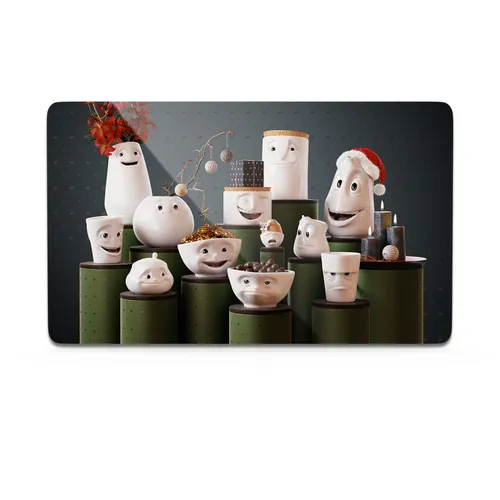 FIFTYEIGHT Frühstücksbrettchen Weihnachtstassen - T040124 - Schneidebrettchen mit festlichem Design, ideal für ein gemütliches Frühstück zur Weihnachtszeit.