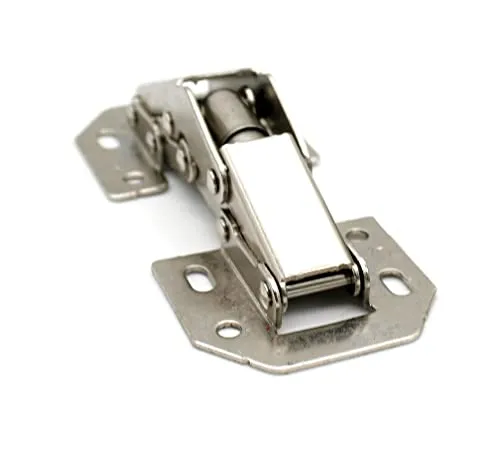 DOJA Barcelona | Schrankscharniere | 8 Stück Aufschraubscharniere | 104 * 44 mm | 90° Öffnungswinkel | Türscharnier innen | Vernickelte Scharniere, Schränke Tür Eckanschlag, Schranktür