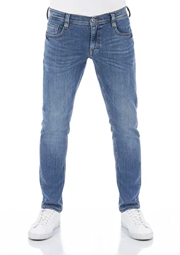 MUSTANG Jeans Herren Stretch Oregon Tapered Fit Jeanshose Hose Denim, Größe:W 38 L 32, Farbvariante:Medium Blue Denim (313)