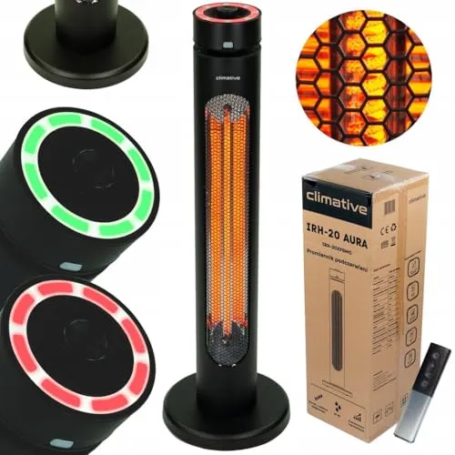 Climative Infrarot Heizstrahler AURA 2000W in schwarz von Climative