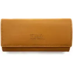 Große Damen Geldbörse Echtleder RFID Schutz 18 Kartenfächer Langformat cognac