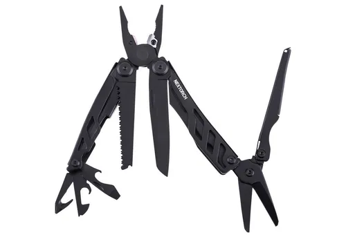 Nextorch Multitool MT10 - Vielseitiges Multitool für jedes Abenteuer - Multitools, extrem robust aus hochwertigem Edelstahl mit 15 Funktionen, inklusive Glasbrecher und austauschbaren Zangen für höchste Flexibilität in Notfällen.