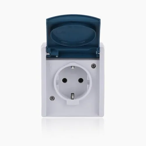 Busch-Jaeger 20 EW-53 SCHUKO® Steckdose mit Klappdeckel (Thermoplast) Grau ocean® (IP 44) 2CKA002083A0817