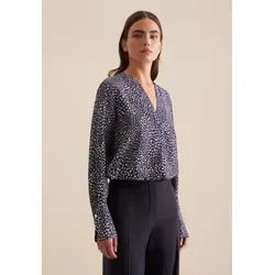 seidensticker Langarmbluse Tunikabluse blau 42 - Elegante Bluse in Navy mit V-Ausschnitt und langen Ärmeln, aus 100% Viskose für hohen Tragekomfort. Ideal für Büro und Freizeit.