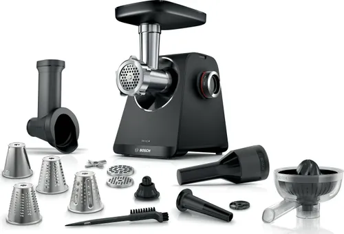 Bosch Fleischwolf MultiPower Series 4 MFWS450B, 500 Watt - Multifunktionsküchenmaschine mit 12 Zubehörteilen für vielseitige Anwendungen - ideal zum Wolfen von Fleisch und Fisch sowie zur Herstellung von Wurst und Kebbe.