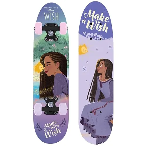 Disney Wish Asha Holzskateboard 61 cm – Rutschfest und Stabil für Jugendliche