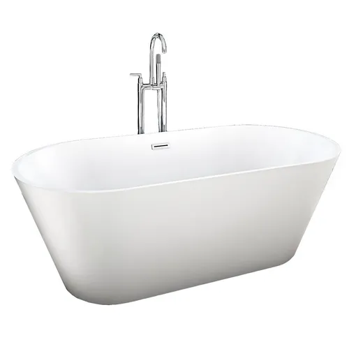 AcquaVapore Whirlpool-Badewanne freistehende Badewanne Wanne F11 170x80cm Luftmassage Armatur AF03, (1-tlg), mit Ablaufgarnitur