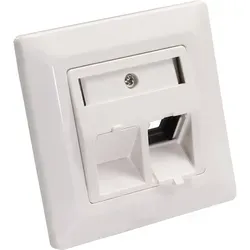 Inline® Rahmenset für 2x RJ45 Bu/LSA Einsatz, Keystone SNAP-In, weiß RAL9010