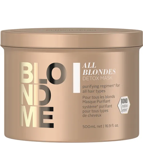 Schwarzkopf Blondme Keratin Restore All Blondes Detox Haarmaske - 500 ml, einzigartige Pflege für alle Blondtöne und langanhaltende Ergebnisse