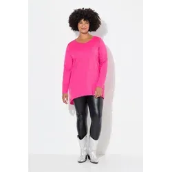 Angel of Style Plus Size Longshirt hibiskuspink - Bequemes Longshirt aus weichem Baumwolljersey mit langer Arm und rundem Halsausschnitt, ideal für einen lässigen Look in großen Größen.