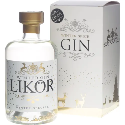 Winter Gin Likör mit Blattgold | 0,5 l Flasche in Box