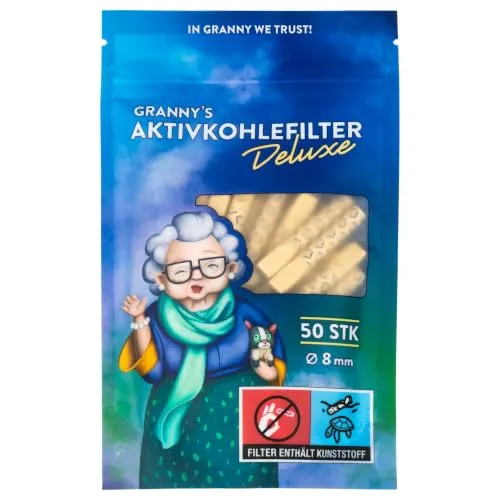 Granny's®: Aktivkohlefilter 50 Stück | Ø 8 mm | hybrider Aktivkohlefilter