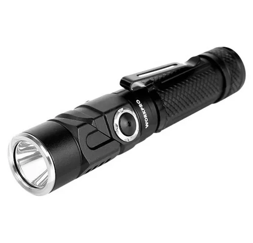 WorkPro Taschenlampe 1100 lm mit Stroboskopmodus - Taschenlampen, Stirnlampen - Drehbarer Kopf und Magnetboden bieten optimale Flexibilität für Camping und Werkstattarbeiten.