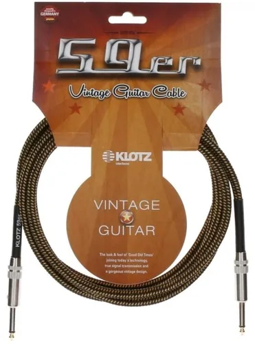 Klotz Vintage Gitarrenkabel 6m gerade gelb/schwarz | Neu