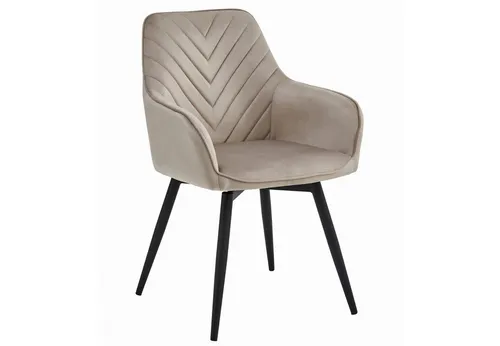 Home Collective Esszimmerstuhl drehbar Stuhl Drehstuhl Esszimmer Schminktisch Stuhl Samt Polsterstuhl, belastbar bis 110 kg, 360° drehbar, Dunkelbeige