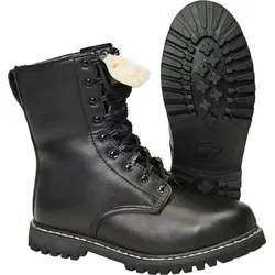 Brandit Springerstiefel mit Stahlkappe und Futter schwarz - Wanderschuhe mit robusten Stahlkappen, ideal für Outdoor-Abenteuer und optimalen Fußschutz.