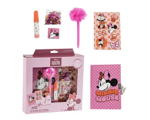 Cerda Tagebuch Disney Minnie Mouse Tagebuch Set Kinder Schreibset, Notizbuch