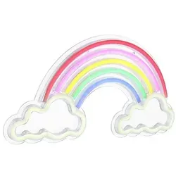 LED Wandleuchte Regenbogenlampe für Kinderzimmer - Wandleuchte aus klarem Kunststoff in Regenbogen-Design, mit USB-Kabel und ON/OFF-Schalter, ideal für eine farbenfrohe Kinderzimmerdekoration.