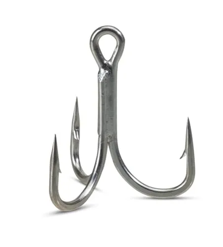 Aquantic Kona L210201 Hochkarbon-Angelhaken, Schwarz, 4X Strong Treble Drillinge, TN/BN-Beschichtung, Größen 1/0-5/0, Meeresdrilling, Drillinghaken für Meeresangeln (1/0-6 Stück)