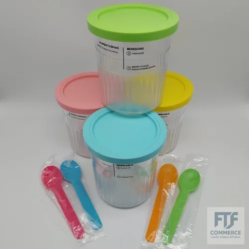 Stück Creami Behälter für Ninja Creami Deluxe Pints,Eismaschine Creami Zubehör 4