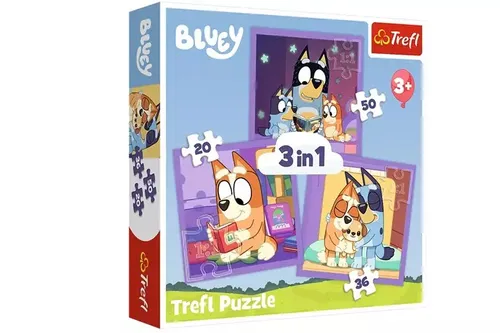 Puzzle 3w1. Bluey, Poznaj Bluey Trefl 5900511348958