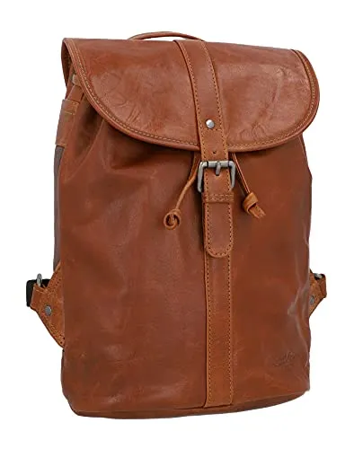 Gusti Rucksäcke Leder - Bennett Damen Lederrucksack Cityrucksack Backpack Daypack Wasserdicht 12L Vintage Braun Leder