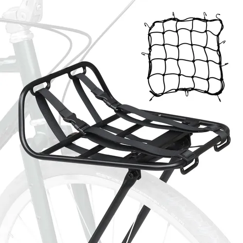 Hochwertiger Aluminium Fahrrad Gepäckträger vorne mit Cargo Netz