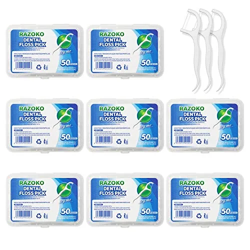 Zahnseide Sticks,Einwegzahnseide Dental Floss Zahnpflege Interdental Flosser mit tragbarem Reiseetui und Zahnstocher, perfekt für Familien, Hotels und Reisen (400 Stück)
