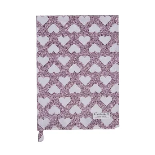 Krasilnikoff – Geschirrtuch KW13057 – Heart Terrazzo/Terrazzo Herz, rot