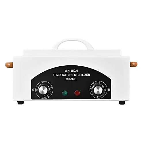 JOSBES Sterilisator Hochtemperatur-Sterilisator-Nagel-Werkzeug-Sterilisator mit Timer für Kosmetik, Fusspflegestudios, Friseursalon (Weiß) (Weiß)